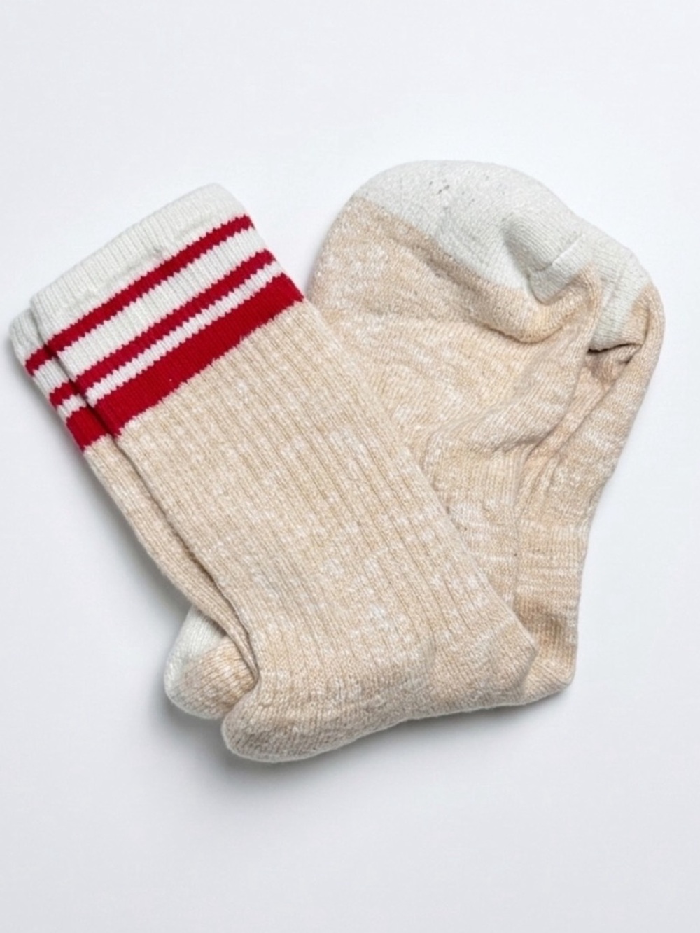 Ivy Ellis The Torrisdale Striped Ribbed Socks Red Cream Unisex OS